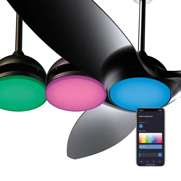 Smart Slique 60” Wi-Fi Outdoor Ceiling Fan with Color Changing Integrated LED Light and Remote