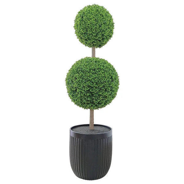 Faux 4' UV Resistant Boxwood Topiary Tree Indoor and Outdoor