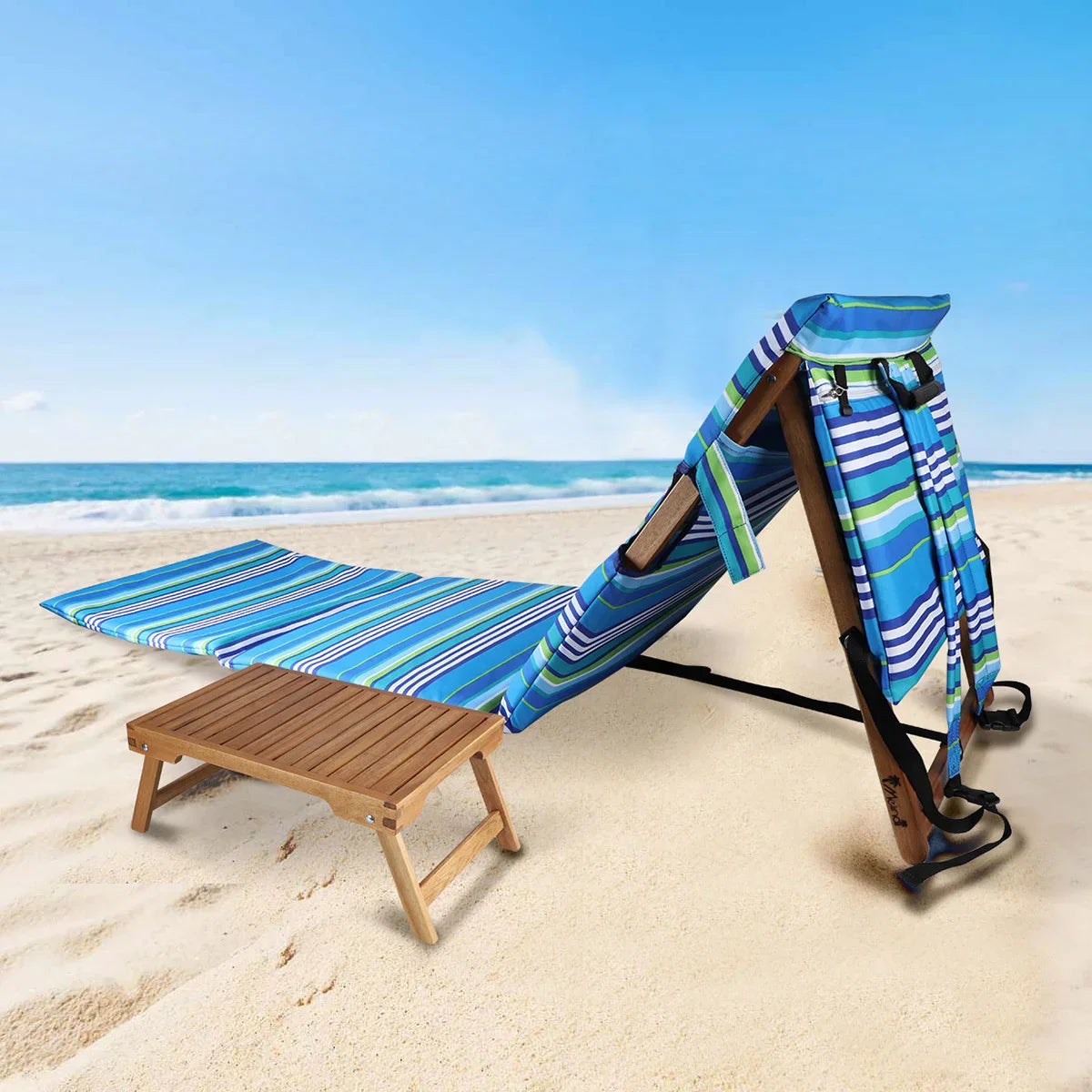 Melino Beach Lounger with Tray Table