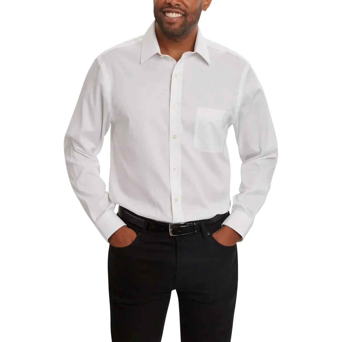 Men's Tailored Fit Dress Shirt-Exact Sleeve Length