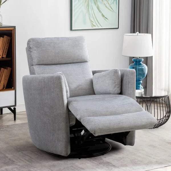 Darcy Fabric Power Swivel Glider Recliner with Power Headrest