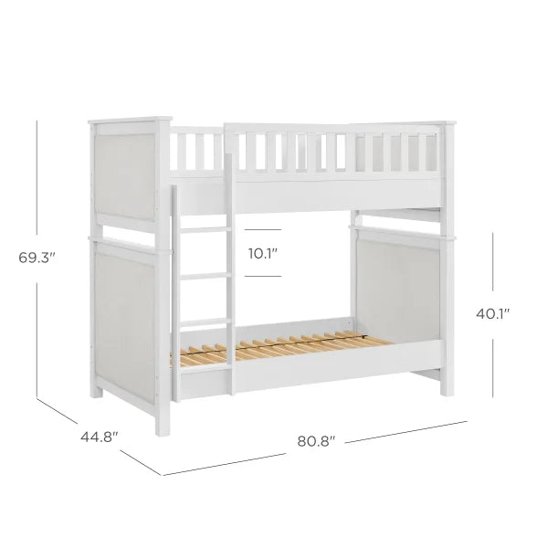 Paige Twin Over Twin Upholstered Bunk Bed