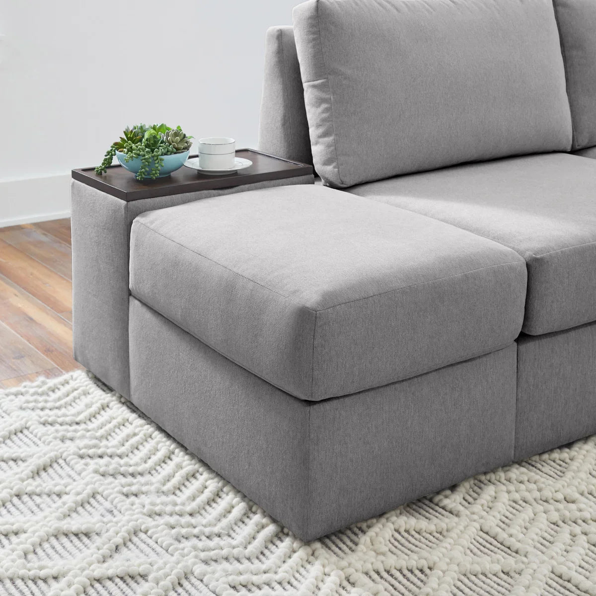 Flexsteel Modular Sectional Storage Hub,Pebble Gray