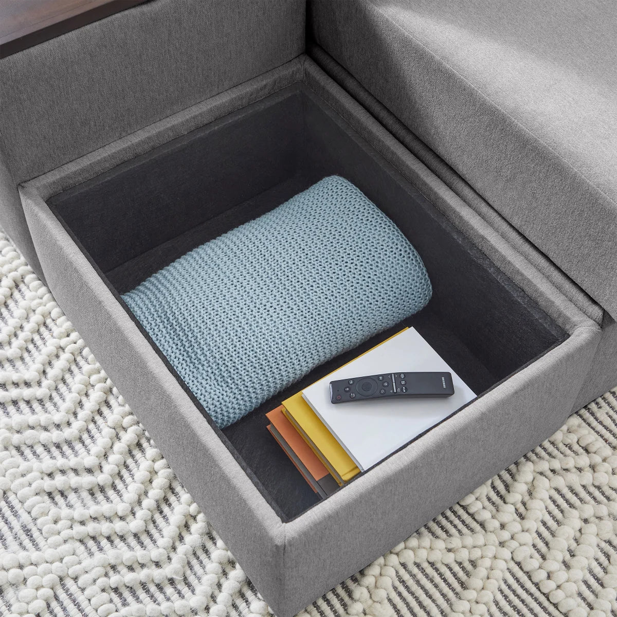 Flexsteel Modular Sectional Storage Hub,Pebble Gray