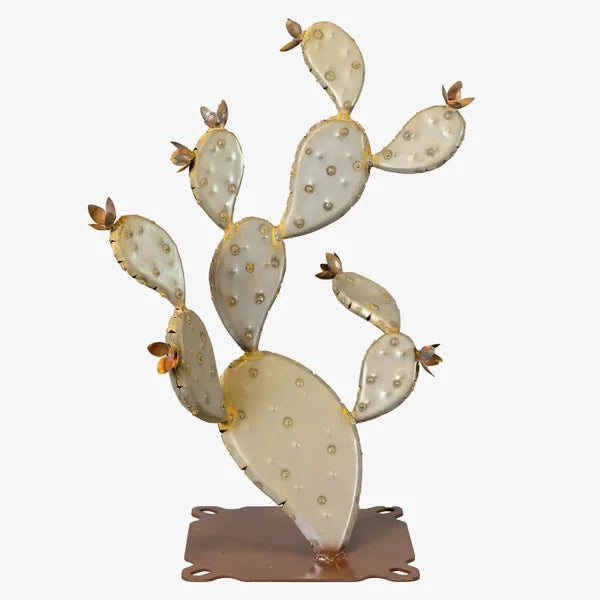 Prickly Pear Cactus Sculpture by Desert Steel