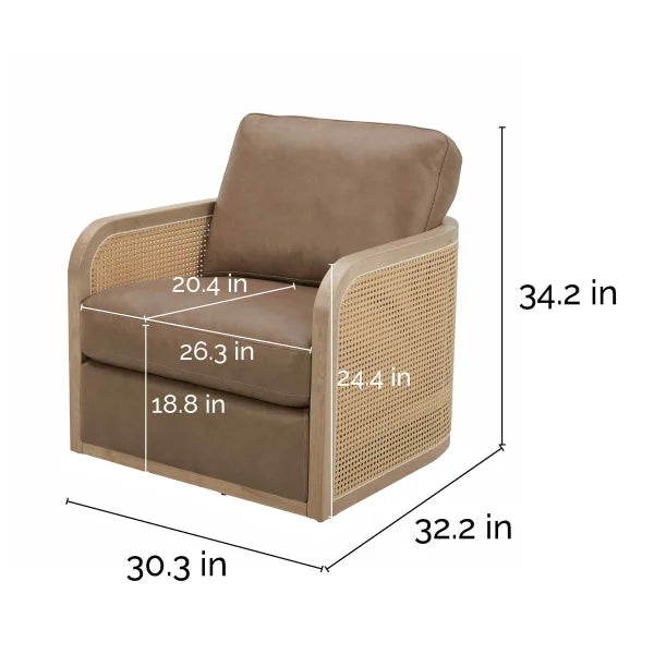 Harley Leather Swivel Accent Chair