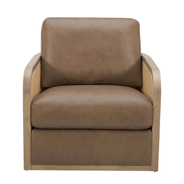 Harley Leather Swivel Accent Chair