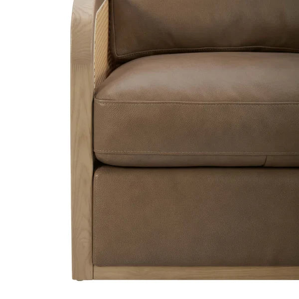 Harley Leather Swivel Accent Chair