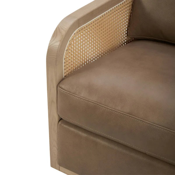 Harley Leather Swivel Accent Chair