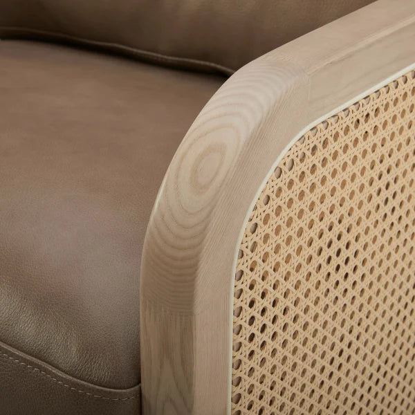 Harley Leather Swivel Accent Chair