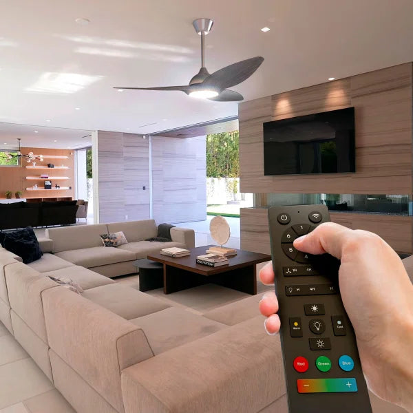 Atomi Smart Monarc 52” Wi-Fi Indoor Ceiling Fan with Color Changing Integrated LED Light and Remote