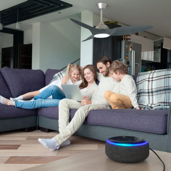 Atomi Smart Monarc 52” Wi-Fi Indoor Ceiling Fan with Color Changing Integrated LED Light and Remote