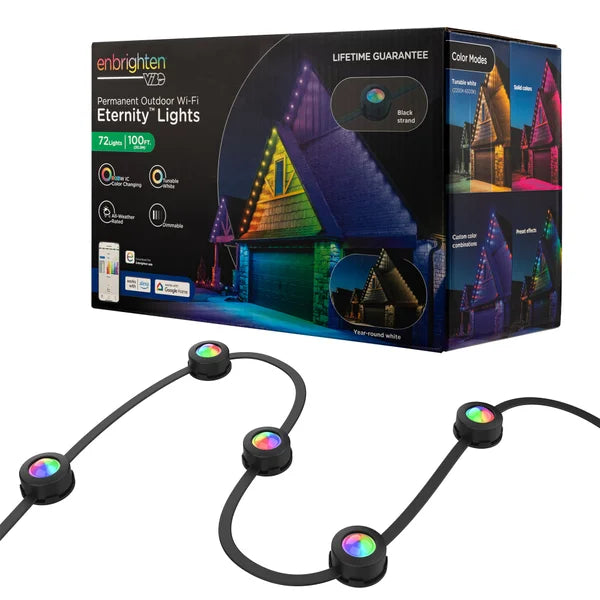 Enbrighten 100ft Permanent Outdoor Wi-Fi Eternity Eave Lights