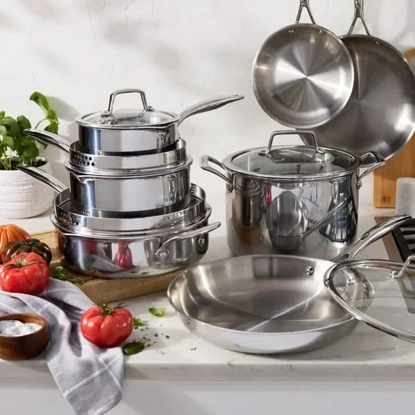Henckels Tri-Ply Clad Stainless Steel 12-piece Cookware Set