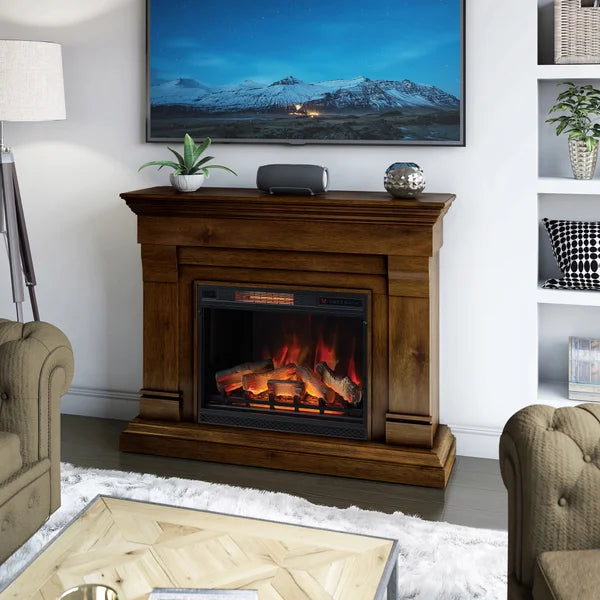 Tresanti Norah 52.9" Mantel with Corner Extension and ClassicFlame Electric Fireplace