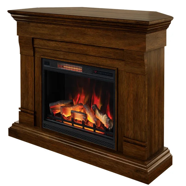 Tresanti Norah 52.9" Mantel with Corner Extension and ClassicFlame Electric Fireplace