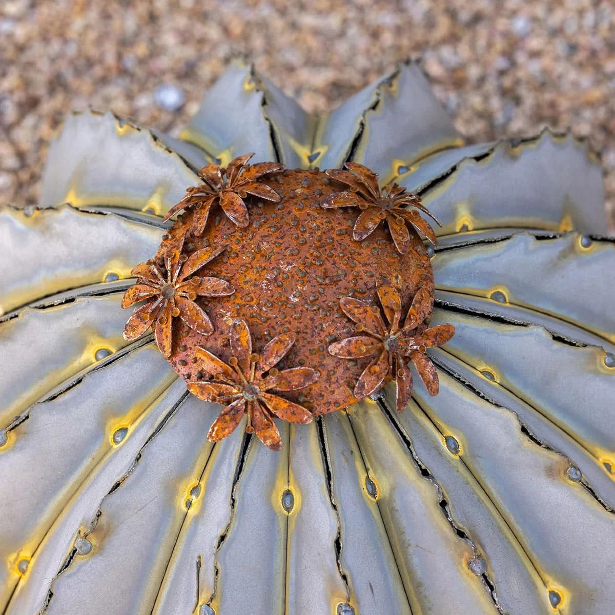 Golden Barrel Torch Sculpture by Desert Steel
