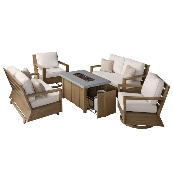 Agio Valmar 5-piece Outdoor Fire Seating Set