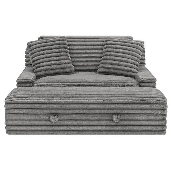 Thomasville Wills Fabric Oversize Chair and Storage Ottoman