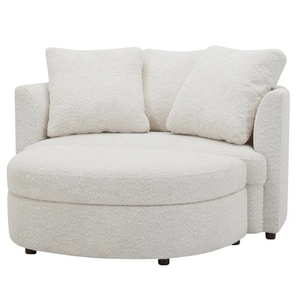 Holley Oversized Fabric Accent Chair with Storage Ottoman