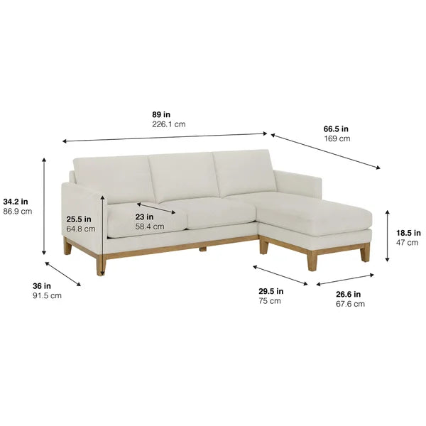 Henredon Murphy Sofa with Reversible Chaise
