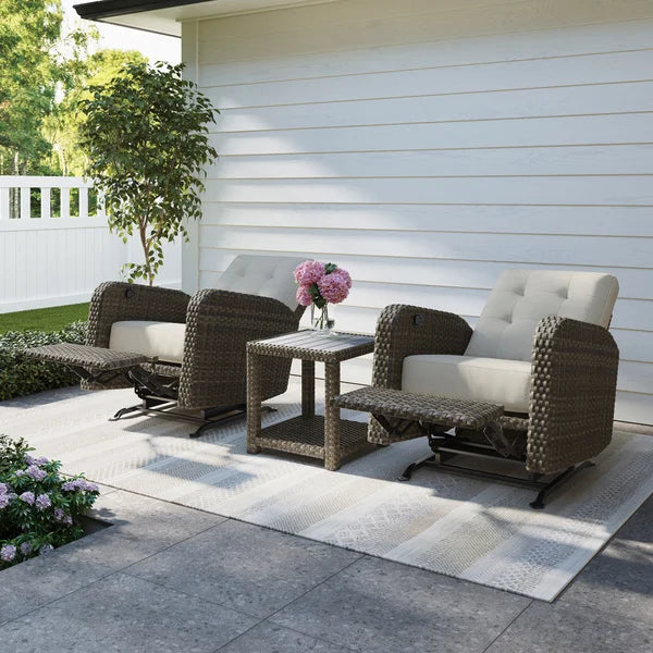 Thomasville Barela 3-piece Outdoor Glider Recliner Set