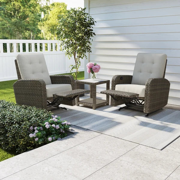 Thomasville Barela 3-piece Outdoor Glider Recliner Set