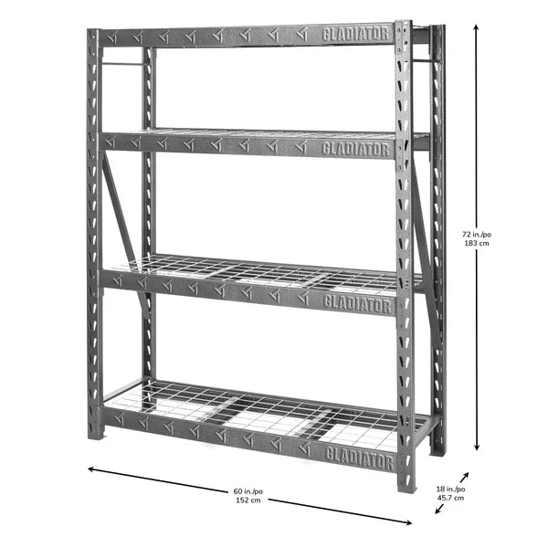 Gladiator Heavy Duty Rack, 60" x 18" x 72"