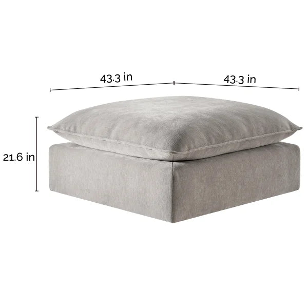 Sereen Fabric Ottoman, Taupe