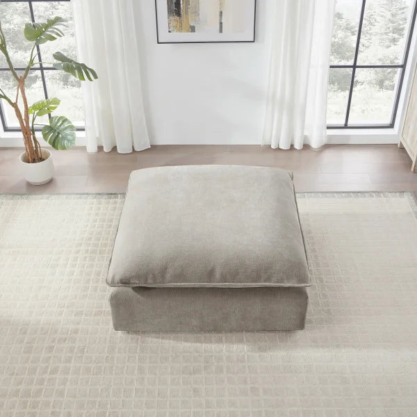 Sereen Fabric Ottoman, Taupe