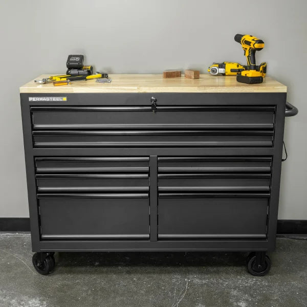 Permasteel 46in. W x 18in. D 8-Drawer Mobile Workbench