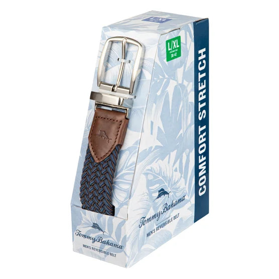 Tommy Bahama Men's Stretch Braided Reversible Belt