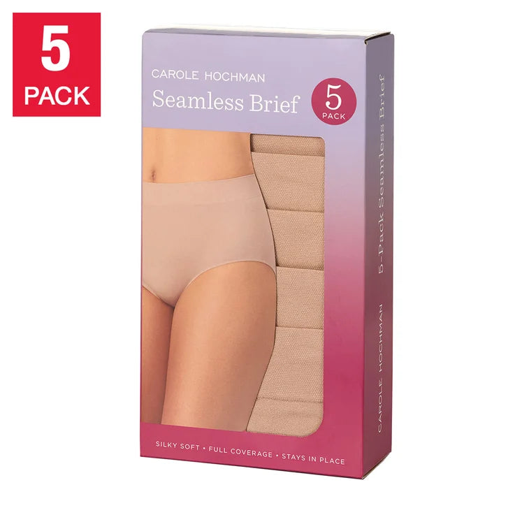 Carole Hochman Women's Seamless Brief, 5-pack