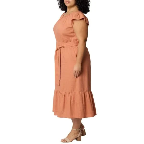Briggs Women's Linen Blend Tiered Dress
