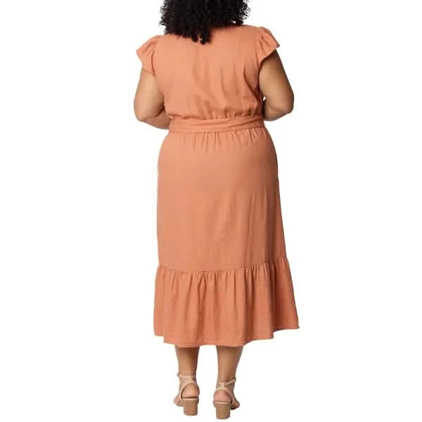 Briggs Women's Linen Blend Tiered Dress