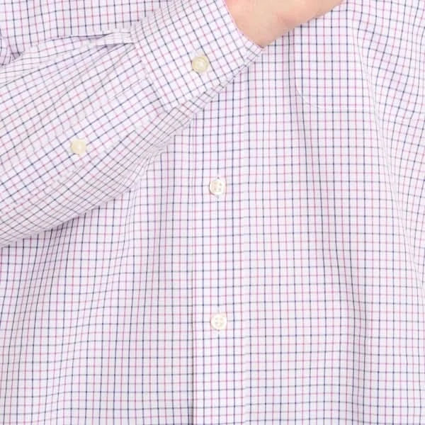 Kirkland Signature Men’s Traditional Fit Dress Shirt, Red Blue Grid