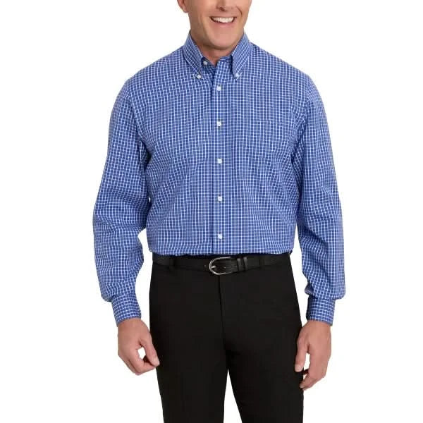 Kirkland Signature Men’s Traditional Fit Dress Shirt, Navy Teal Check