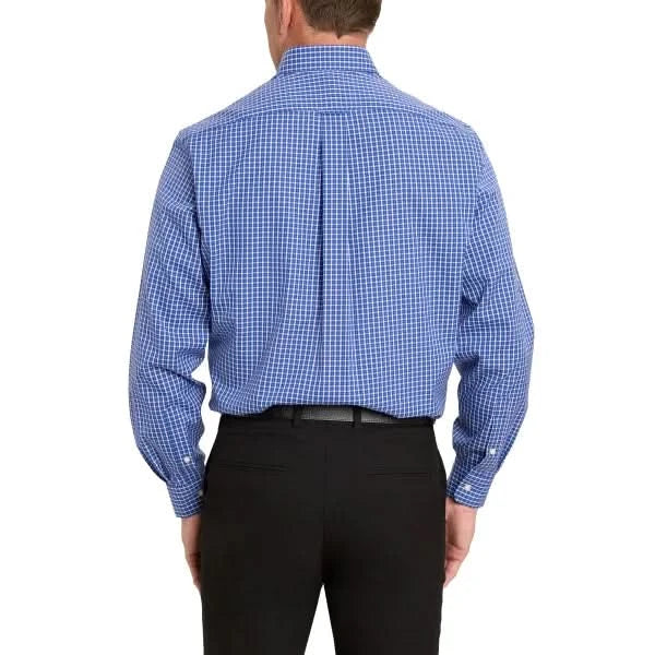 Kirkland Signature Men’s Traditional Fit Dress Shirt, Navy Teal Check