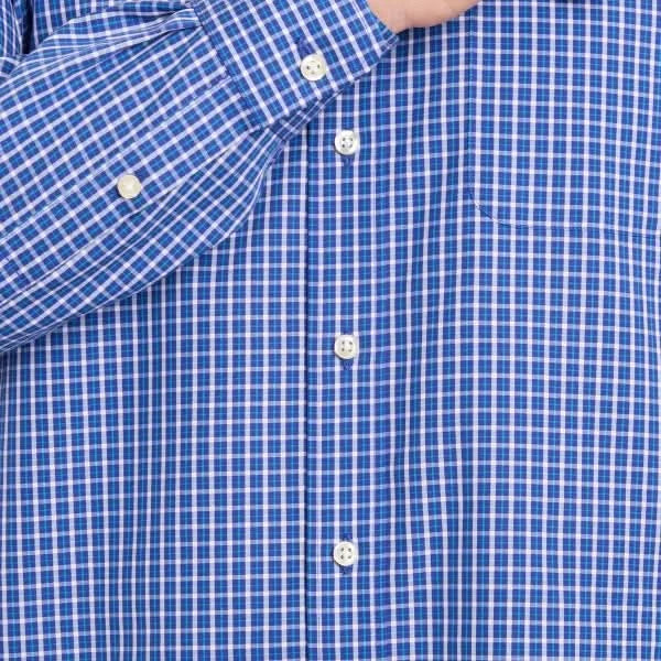 Kirkland Signature Men’s Traditional Fit Dress Shirt, Navy Teal Check