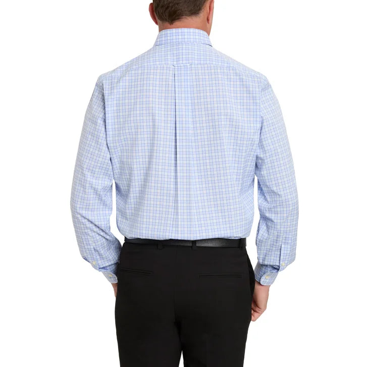 Kirkland Signature Men’s Traditional Fit Dress Shirt, Blue White Dot Dobby