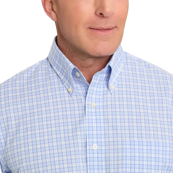 Kirkland Signature Men’s Traditional Fit Dress Shirt, Blue White Dot Dobby