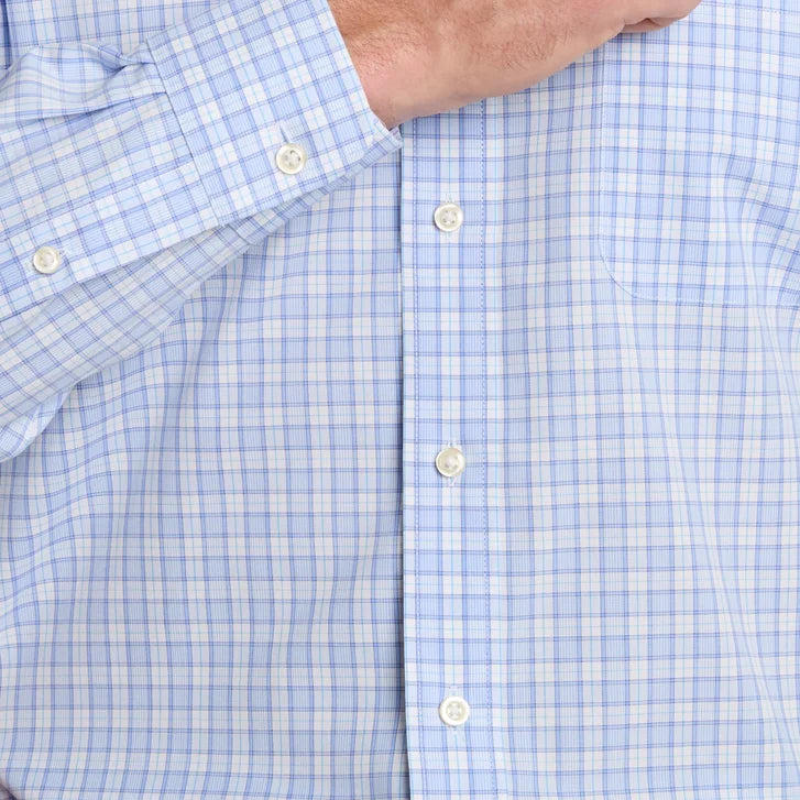 Kirkland Signature Men’s Traditional Fit Dress Shirt, Blue White Dot Dobby