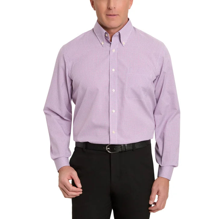 Kirkland Signature Men’s Traditional Fit Dress Shirt, Blue Red Grid