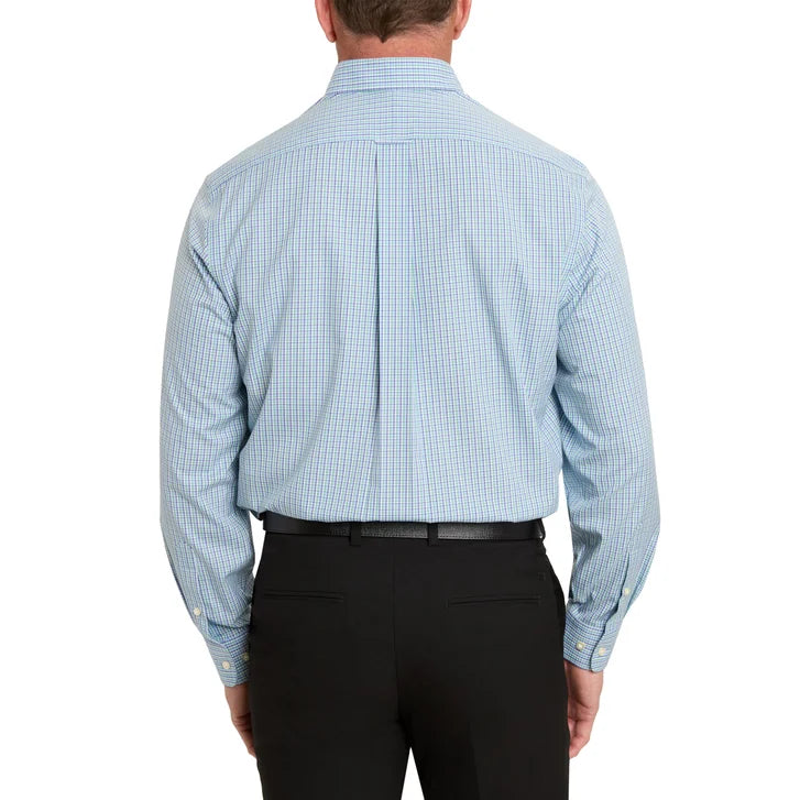 Kirkland Signature Men’s Traditional Fit Dress Shirt, Blue Green Check
