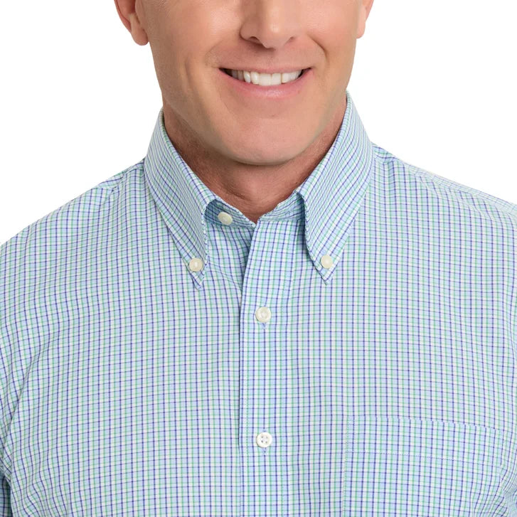 Kirkland Signature Men’s Traditional Fit Dress Shirt, Blue Green Check