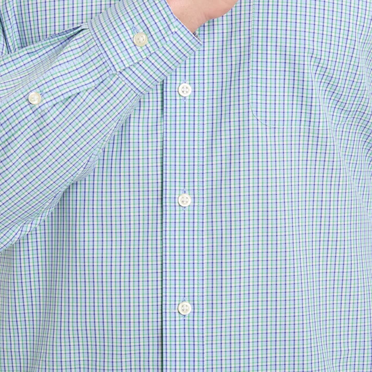 Kirkland Signature Men’s Traditional Fit Dress Shirt, Blue Green Check
