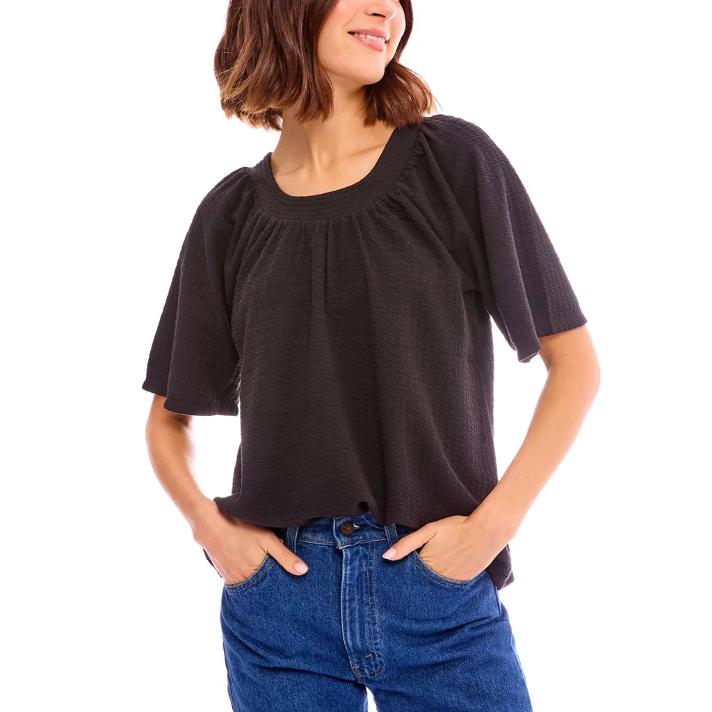 B Collections by Bobeau Women's Flutter Sleeve Top