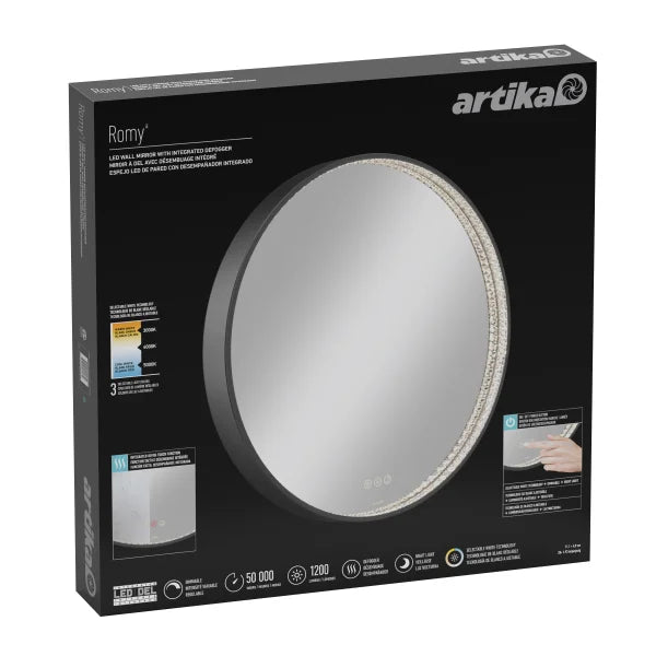 Artika romy 28 led lighted wall mirror with defogger