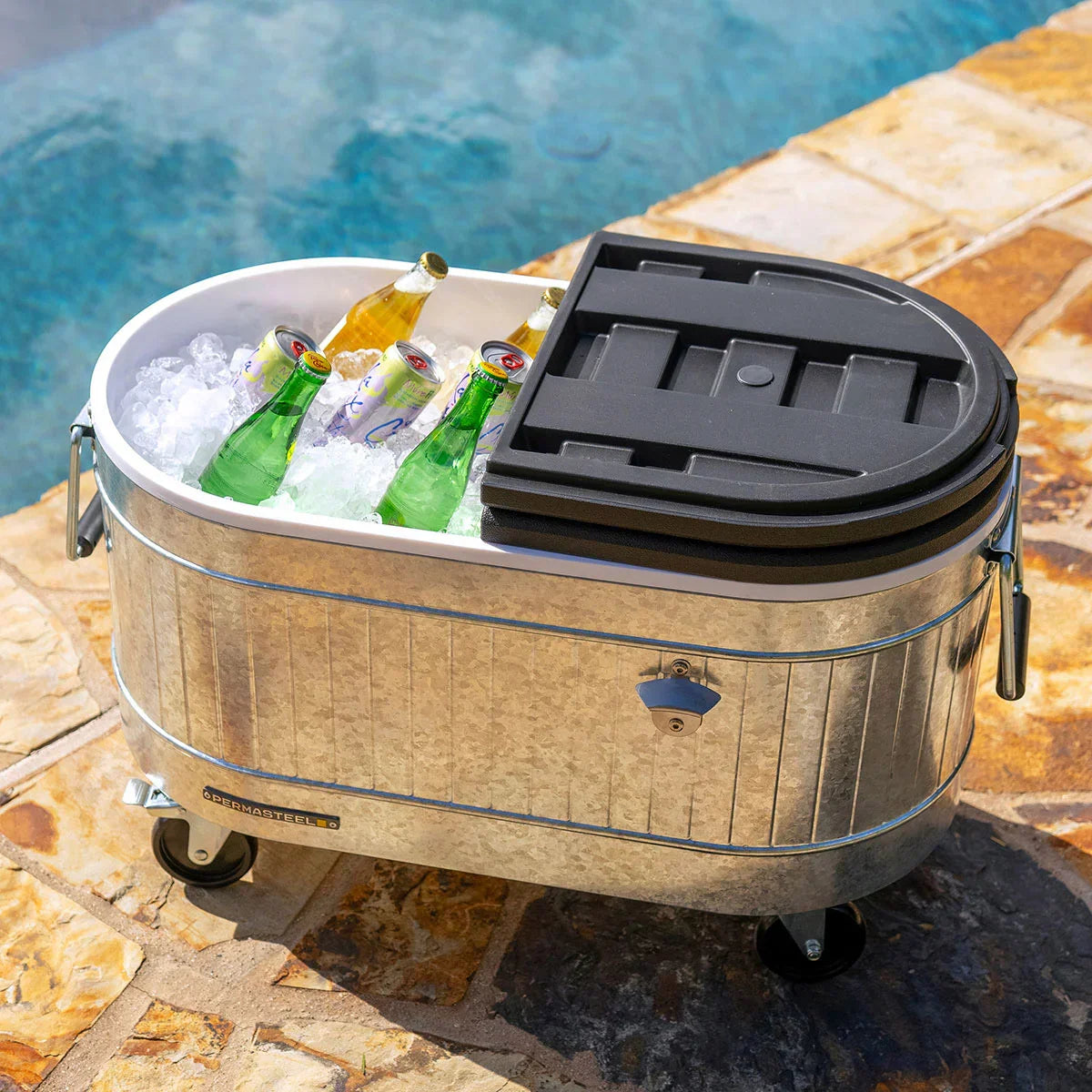 Permasteel 80-quart Galvanized Steel Rolling Cooler with Wheels