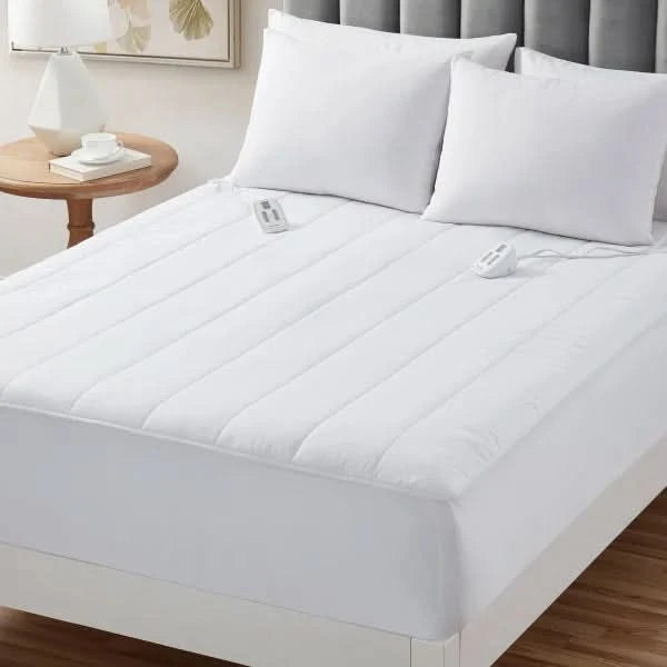 Brookstone Quilted-Comfort Cotton Heated Mattress Pad